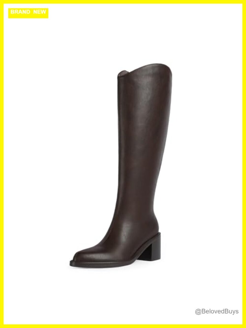 Knee High Boots Pointed Toe Chunky Block Heel Tall Faux Suede